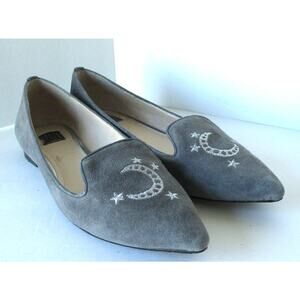 White House Black Market Women's Gray Suede Ava Moon Flats Size 8M